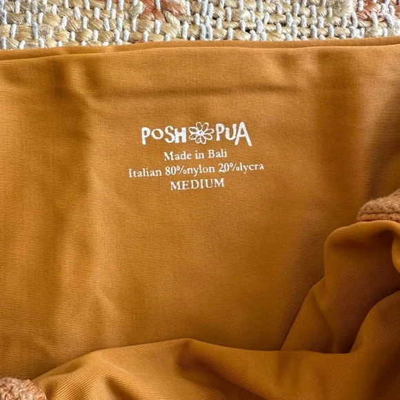 Posh Pua Leihiwa High Waisted Crochet Bikini Set in Ochre Tan Brown - Picture 7 of 11